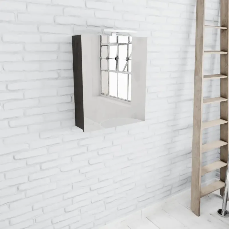 Zaro Beam spiegelkast donker eiken 60x70x16cm 1 deur Koop Vandaag