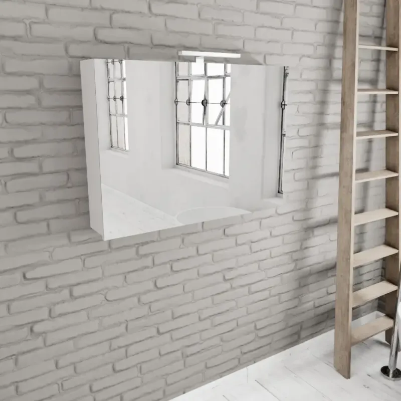 Zaro Beam mat wit spiegelkast 100x70x16cm 2 deuren Laatste Kans