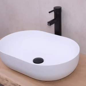 Veilige Betaling Saniclear Fabiana solid surface waskom 50x35cm mat wit