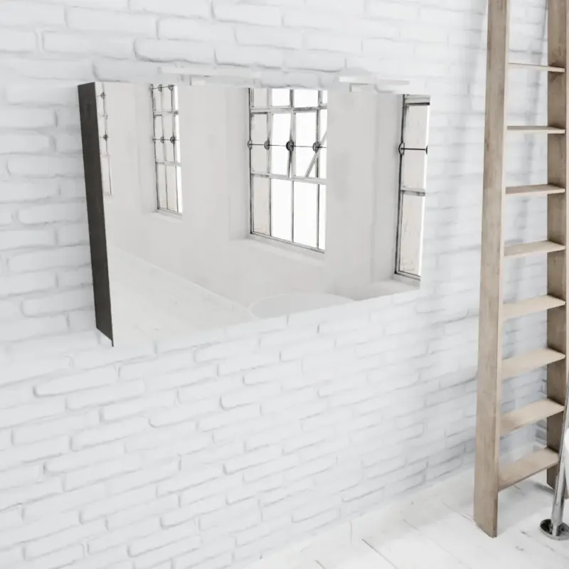 Zaro Beam donker eiken spiegelkast 120x70x16cm 2 deuren Snelle Levering