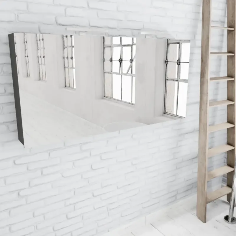 Rechtstreeks Van De Fabrikant Zaro Beam antraciet spiegelkast 150x70x16cm 3 deuren