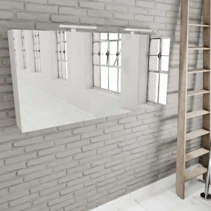 Koop Vandaag Zaro Beam mat witte spiegelkast 150x70x16cm 3 deuren