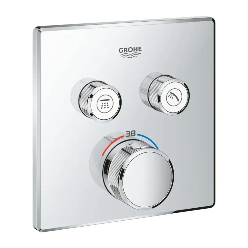 Grohe Grohtherm SmartControl douchethermostaat met omstel 2-weg vierkant chroom Beste Prijs