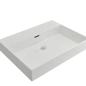 Lage Kosten Plieger Kansas wastafel zonder kraangat met overloop 60x46.6cm glans wit