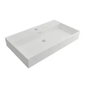 Gecertificeerd Plieger Kansas wastafel met 1 kraangat met overloop 80x46.6cm glans wit