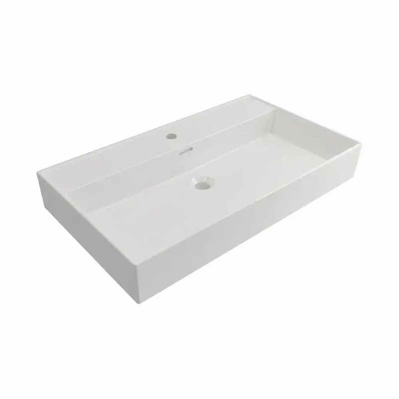 Op = Op Plieger Kansas wastafel met 1 kraangat met overloop 80x46.6cm mat wit