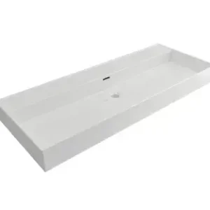 Must-Have Plieger Kansas wastafel zonder kraangaten met overloop 120x46.6cm glans wit