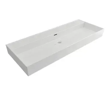 Must-Have Plieger Kansas wastafel zonder kraangaten met overloop 120x46.6cm glans wit