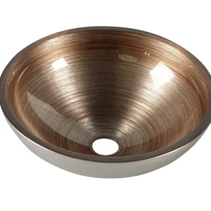Sapho Murano glazen waskom 40cm koper / zilver Beperkte Voorraad