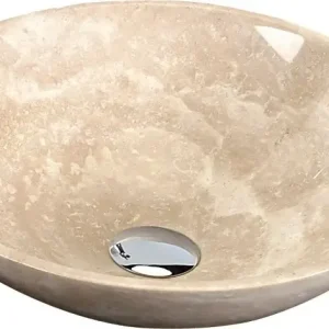 Snelle Levering Sapho Tucuman stenen waskom 40cm travertin beige