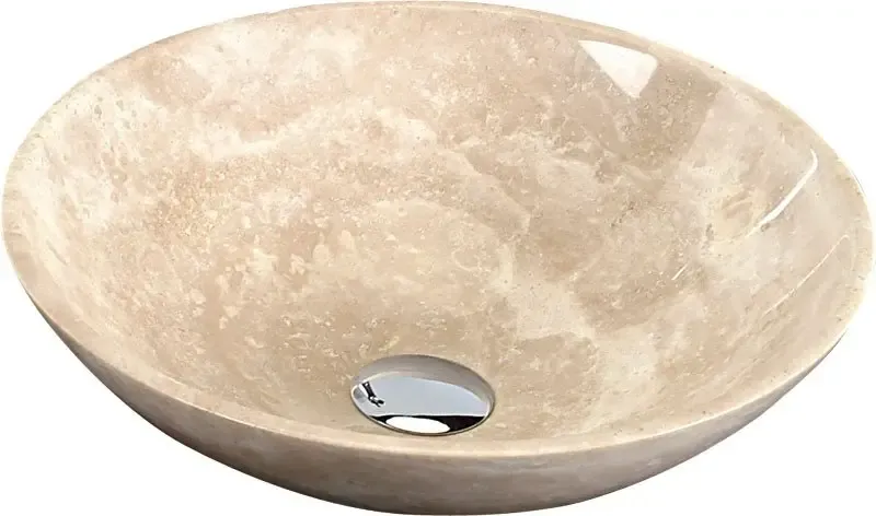 Snelle Levering Sapho Tucuman stenen waskom 40cm travertin beige