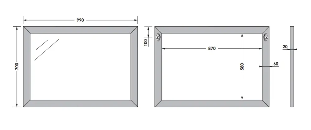 Brauer Citrine spiegel 100x70cm eiken grijs Seizoensaanbieding