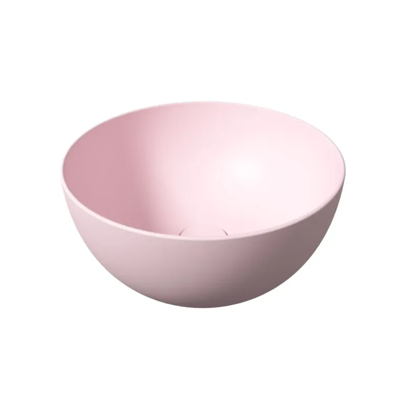 Gratis Retour Salenzi Unica Round ronde opbouw wastafel waskom mat roze 40x20cm