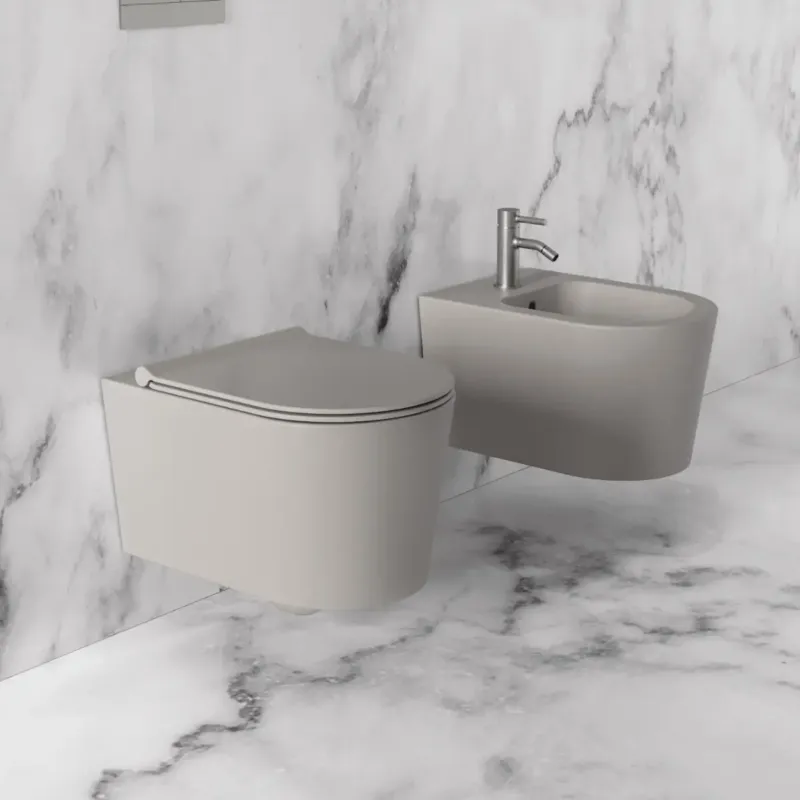 Salenzi Civita wandcloset toiletpot randloos mat grijs 35x50cm Dagaanbieding