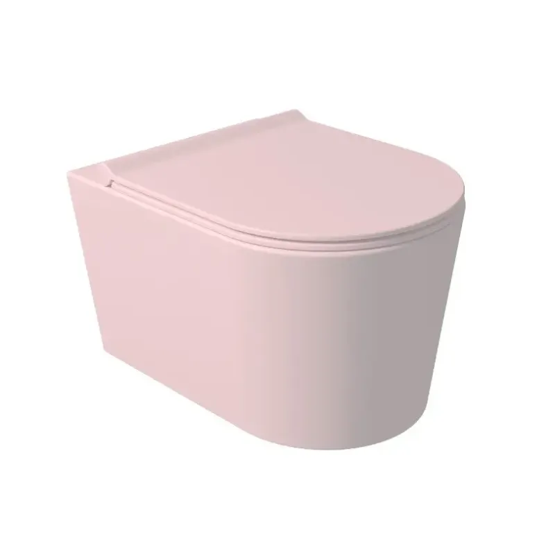 Salenzi Civita wandcloset toiletpot randloos mat roze 35x50cm Betaalbaar
