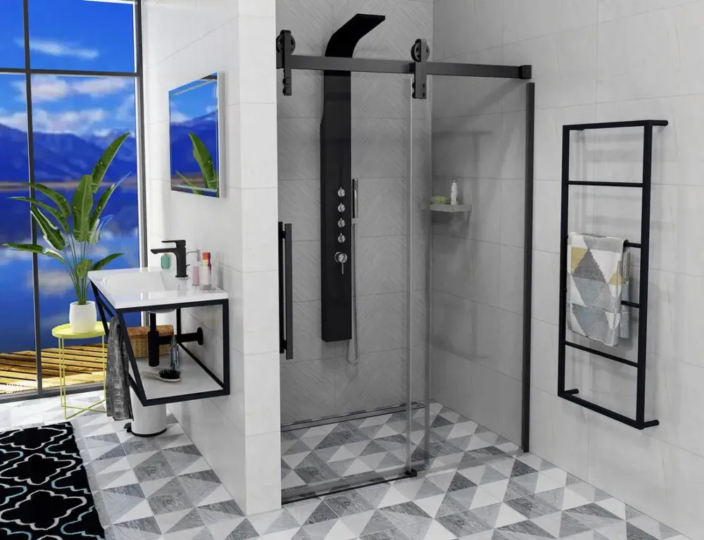 Laatste Versie Gelco Volcano douche schuifdeur 130cm mat zwart anti-kalk