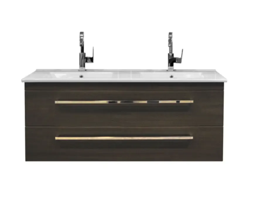 Aanbieding Sanicare Q1 badkamermeubel met 2 laden 120 cm schots-eiken
