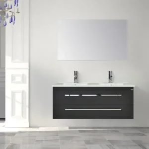 Sanicare Q1 badkamermeubel met 2 laden 120 cm grey-wood Tijdelijk Beschikbaar