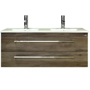 Fabrieksprijs Sanicare Q1 badkamermeubel met 2 laden 120 cm truffel