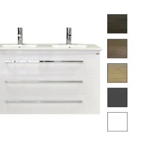 Koopje Sanicare Q1 badkamermeubel met 3 laden 120 cm grey-wood