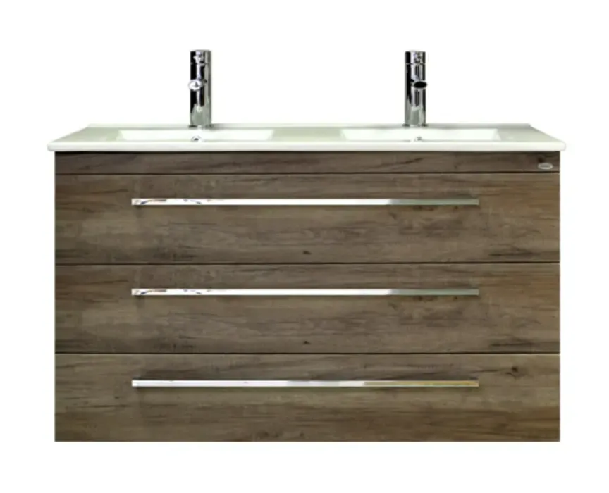 Sanicare Q1 badkamermeubel met 3 laden 120 cm truffel Dagaanbieding