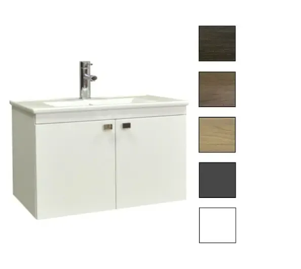 Sanicare Q5 badkamermeubel 2 deurs 80 cm grey-wood Beste Prijs