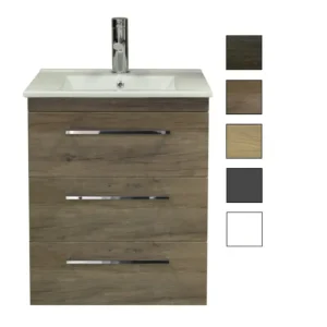 Nieuw Sanicare Q6 badkamermeubel met 3 laden 60 cm schots-eiken