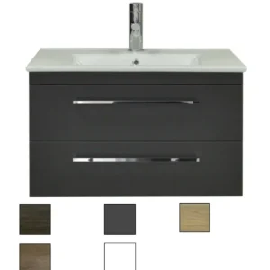 Snelle Levering Sanicare Q6 badkamermeubel met 2 laden 80 cm antraciet