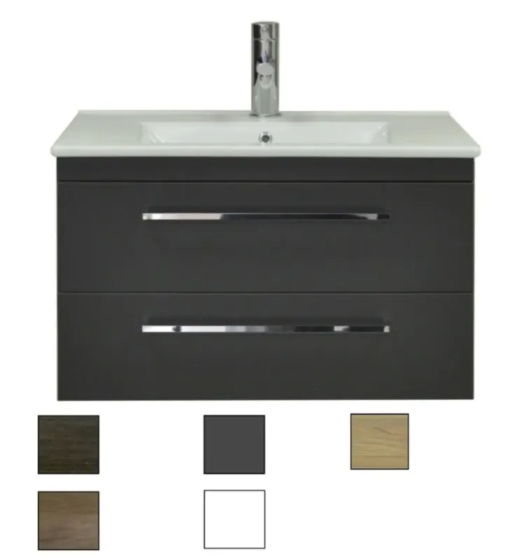 Sanicare Q6 badkamermeubel met 2 laden 80 cm truffel Weekendaanbieding