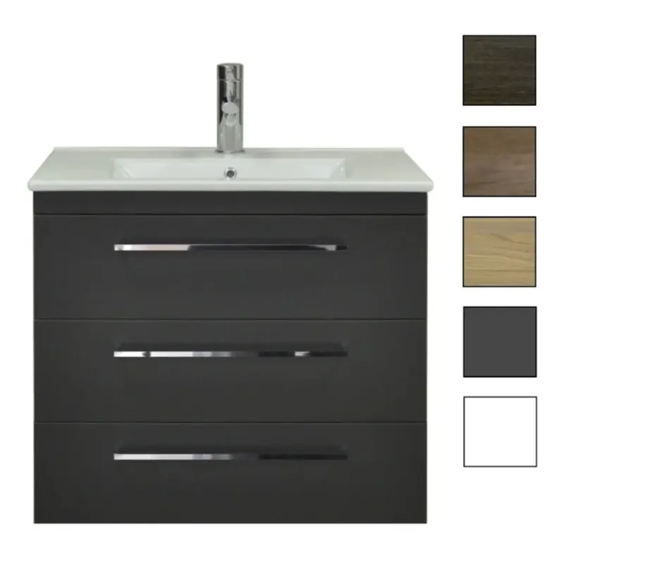 Sanicare Q6 badkamermeubel met 3 laden 80 cm truffel Betaalbaar