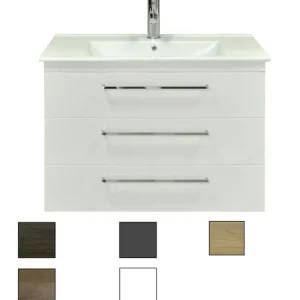 Nieuw Sanicare Q6 badkamermeubel met 3 laden 100 cm grey- wood
