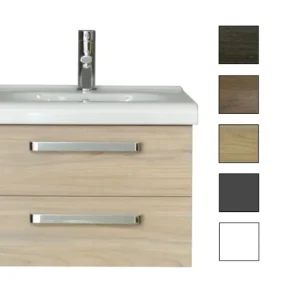 Beperkte Voorraad Sanicare Q9 badkamermeubel 2 laden 65 cm truffel