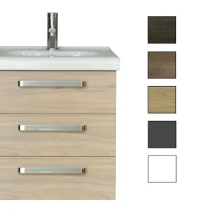 Merkproduct Sanicare Q9 badkamermeubel 3 laden 65 cm grey-wood