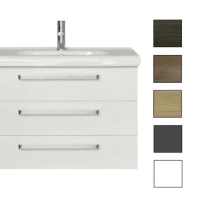 Sanicare Q9 badkamermeubel 3 laden 100 cm truffel Direct Verzonden