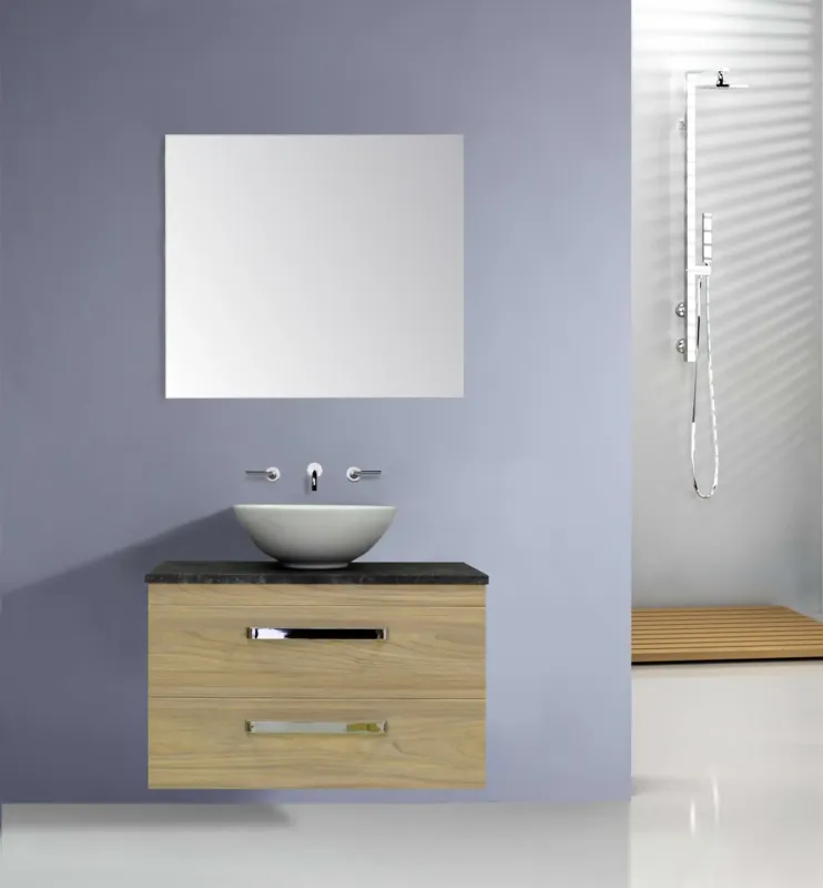 Voordeelprijs Sanicare Q11 badkamermeubel met black-stone topblad 100 cm antraciet