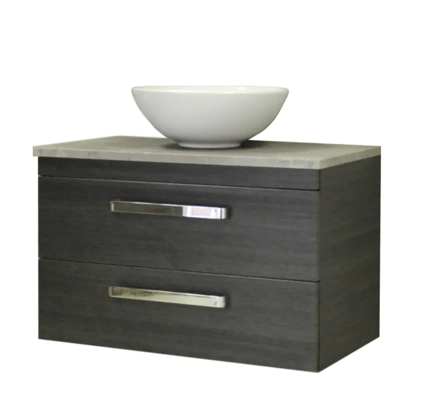 Favoriet Sanicare Q11 badkamermeubel met grey-stone topblad 80 cm schots-eiken