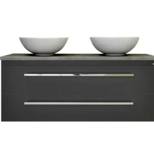 Op = Op Sanicare Q12 badkamermeubel met grey-stone topblad 120 cm antraciet