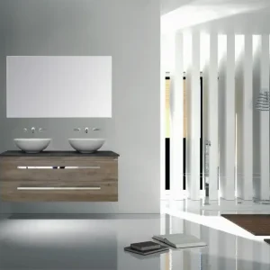 Sanicare Q12 badkamermeubel met grey-stone topblad 120 cm schots-eiken Express Levering