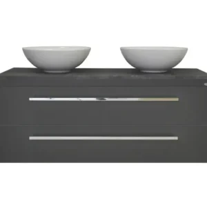 Koop Vandaag Sanicare Q12 badkamermeubel met black-stone topblad 120 cm antraciet