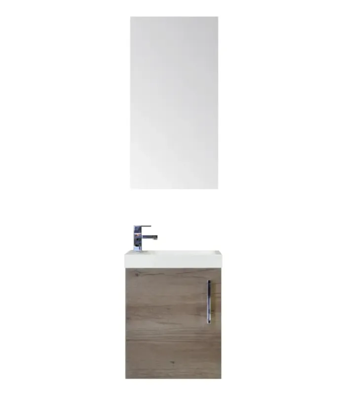 Laatste Kans Sanicare Q40 toiletmeubel met spiegel 40 cm truffel