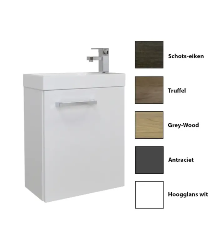 Gereduceerde Prijs Sanicare Q40 toiletmeubel met spiegel 40 cm schots-eiken