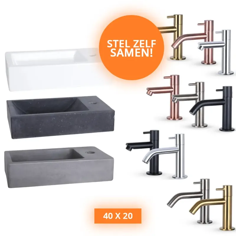Populair Differnz fonteinset 40x21cm en kraan naar keuze!