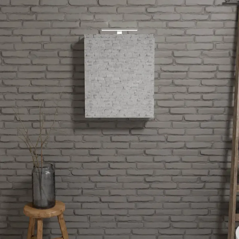 Exclusieve Aanbieding Zaro Beam Spiegelkast 60x70x16cm wit marmer 1 deur