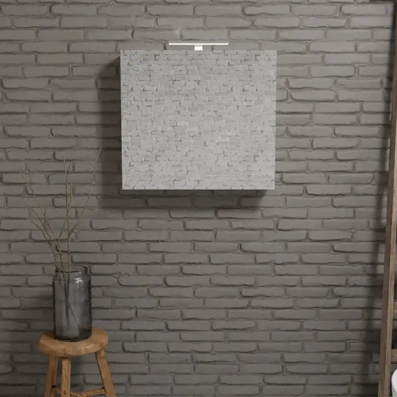 Zaro Beam Spiegelkast 80x70x16cm wit marmer Laatste Versie