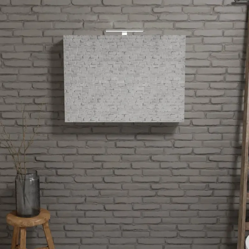 Op = Op Zaro Beam Spiegelkast 100x70x16cm wit marmer 2 deuren