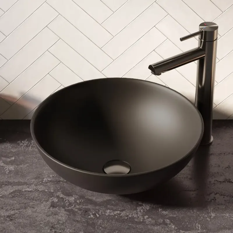 Direct Verzonden Brauer Bowl waskom keramiek 40cm zwart mat