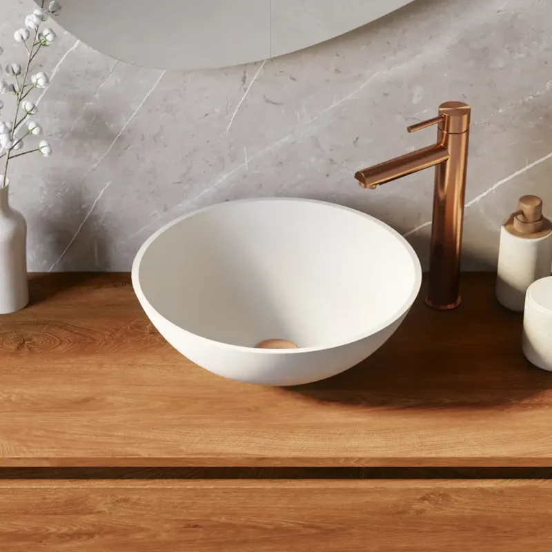 Brauer Vortex waskom fine stone 40cm wit mat Hoge Kwaliteit
