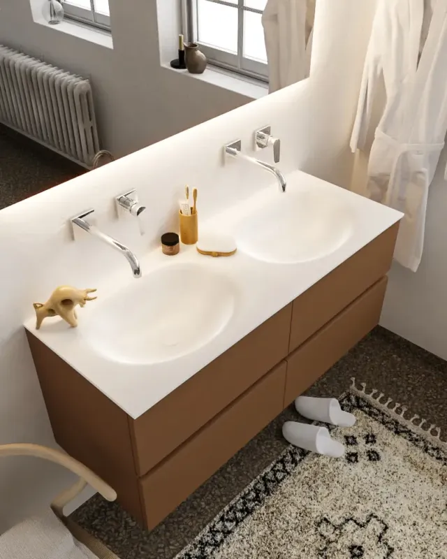 Voordeelprijs Mondiaz Vica 120cm badmeubel rust 4 lades wastafel Moon dubbel zonder kraangat