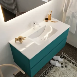 Veilige Betaling Mondiaz Vica 100cm badmeubel smag 2 lades wastafel Denia midden met 1 kraangat