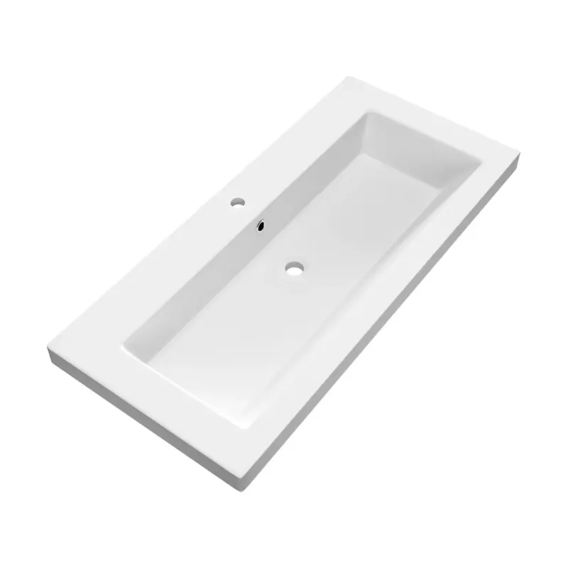 Gratis Retour Brauer Solar Medium wastafel mineraalmarmer 100cm met 1 kraangat wit mat
